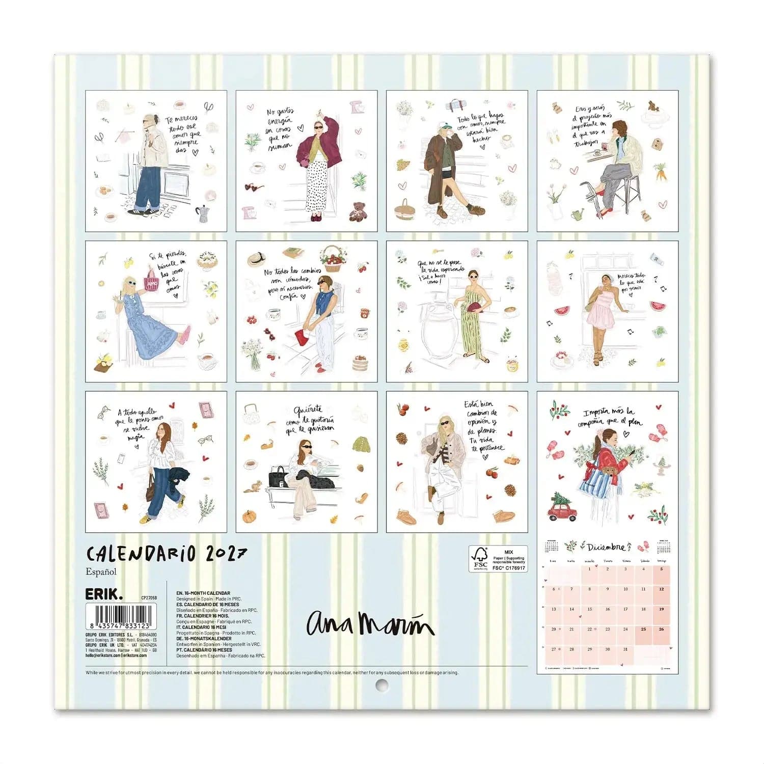 Calendario de pared Ana Marín 2027 - 2