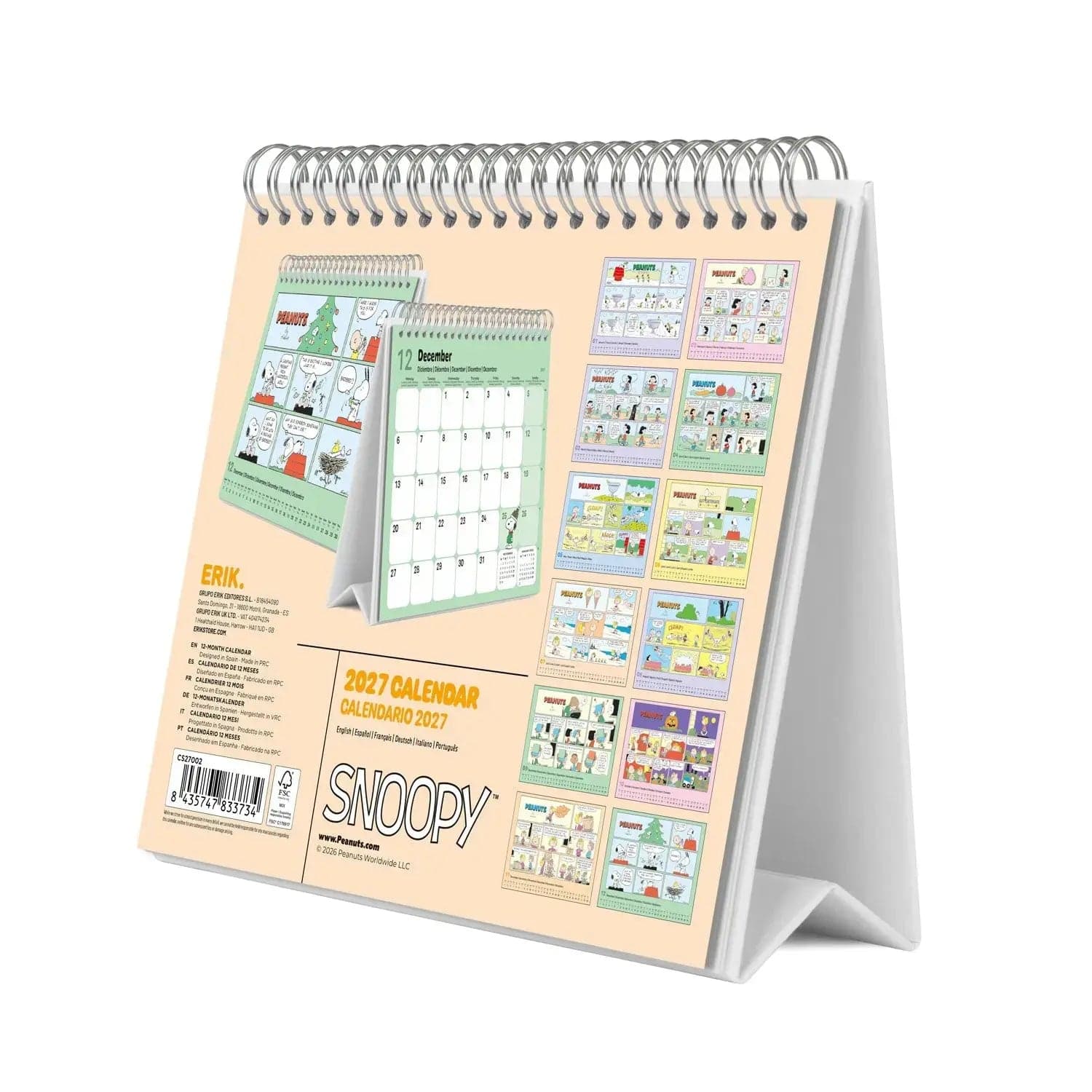 Calendario de escritorio Snoopy 2027 - 2