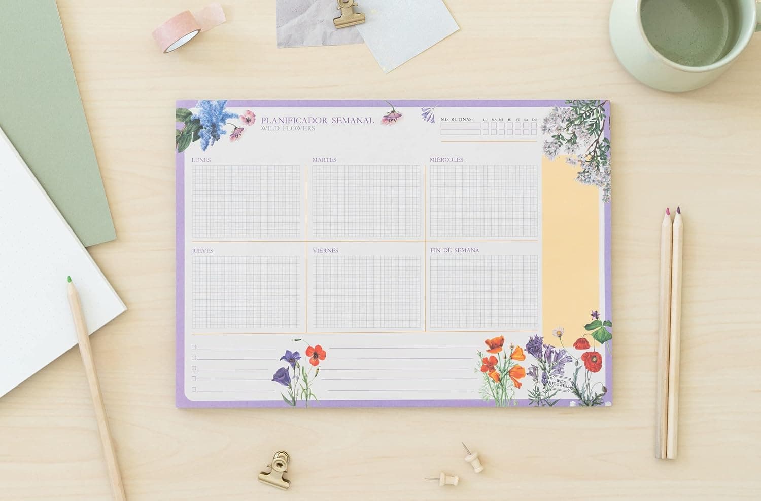 A3 Planner semanal Wild Flowers - 3