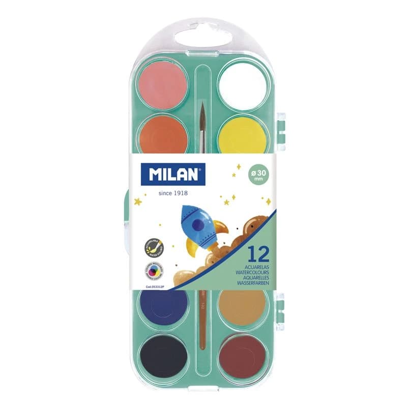 Estuche 12 Acuarelas Opacas + Pincel